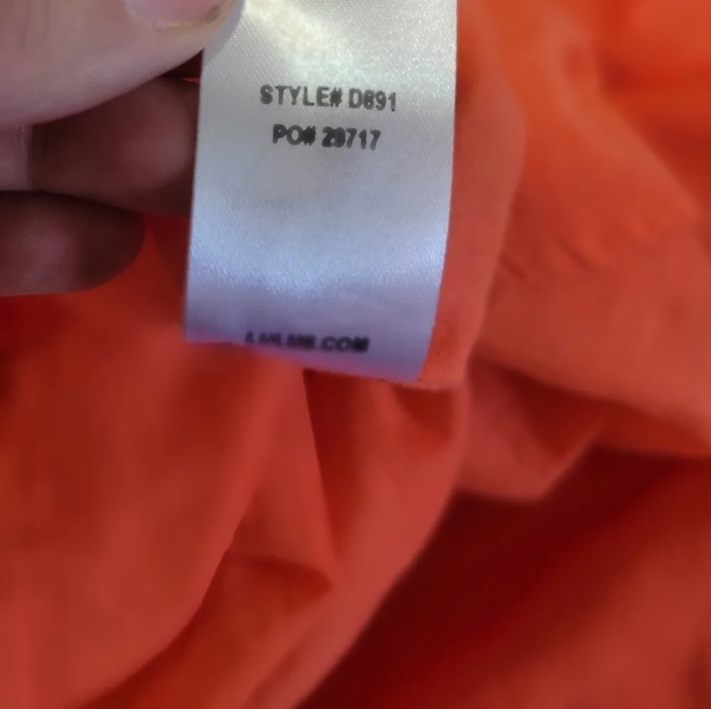 Lulu's size xs Fabiola coral orange embroidered shift dress_7